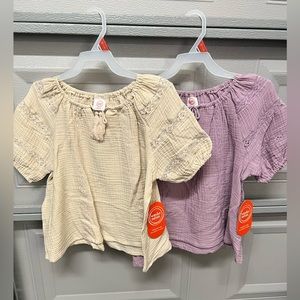 Wonder Nation Girls (2 ) Top Size  L (10-12)  NWT! Ties At The Neck. And M(7-8)